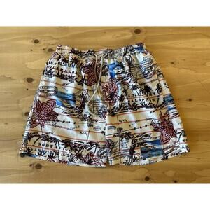 CARIBBEAN JOE Swim Trunks Mens Large Galapagos Islands Board Shorts Palm Trees